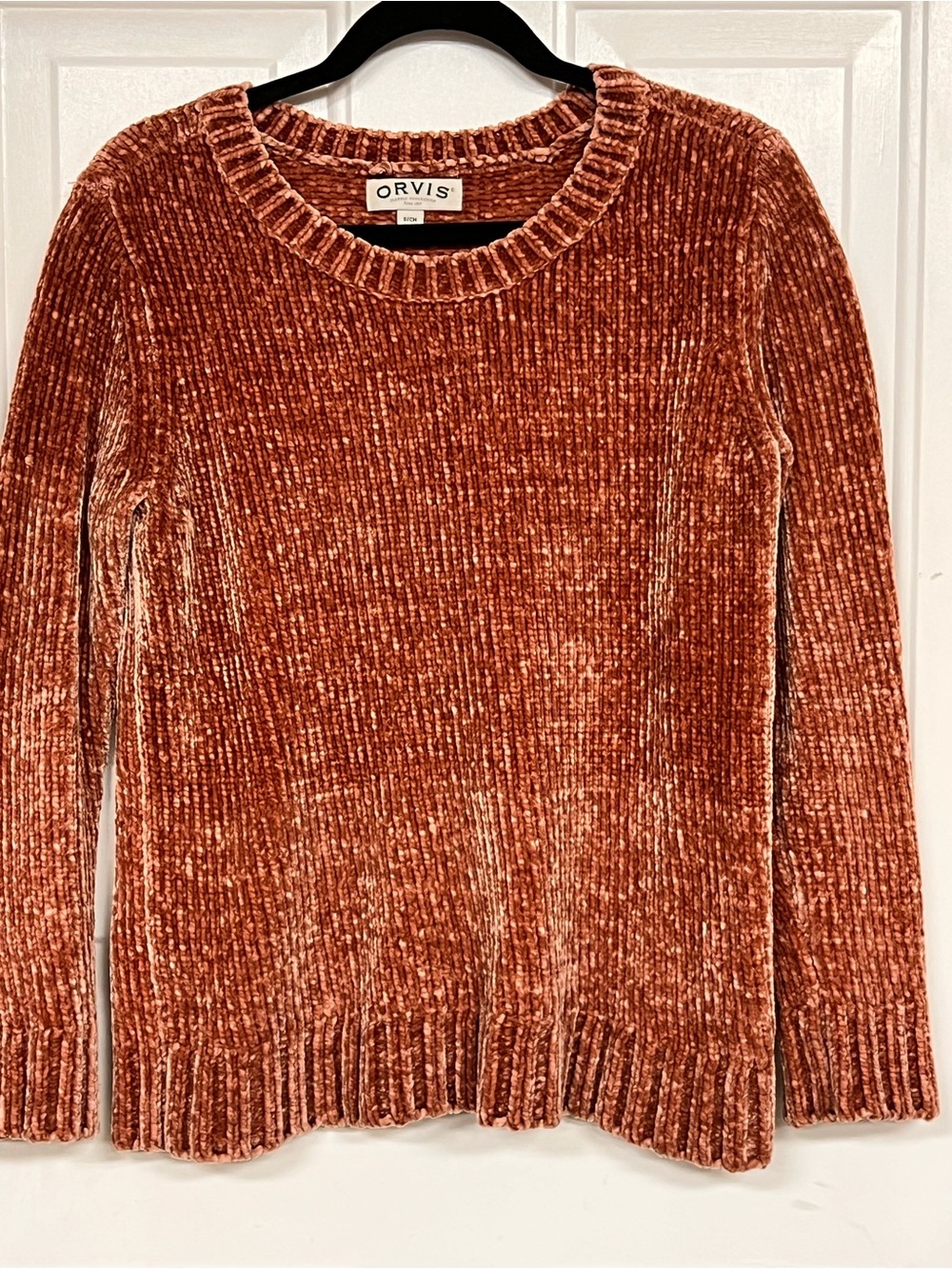 Orvis Women's Burnt Orange Chenille Crewneck Sweater